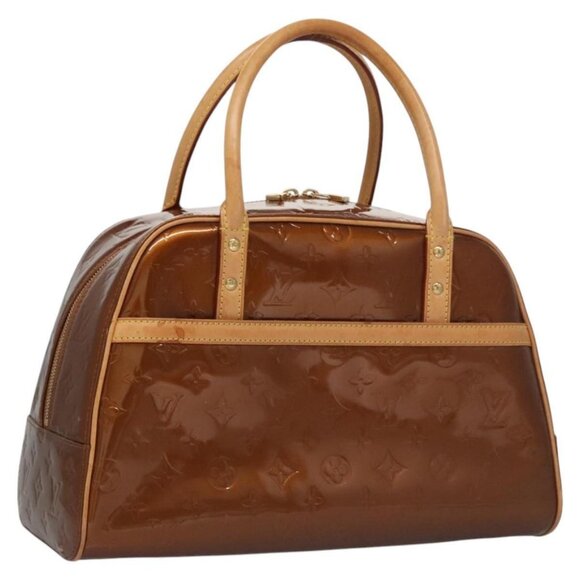 LOUIS VUITTON Monogram Vernis Tompkins Square Hand Bag Bronze M91103 Auth ep7700 - Picture 1 of 16
